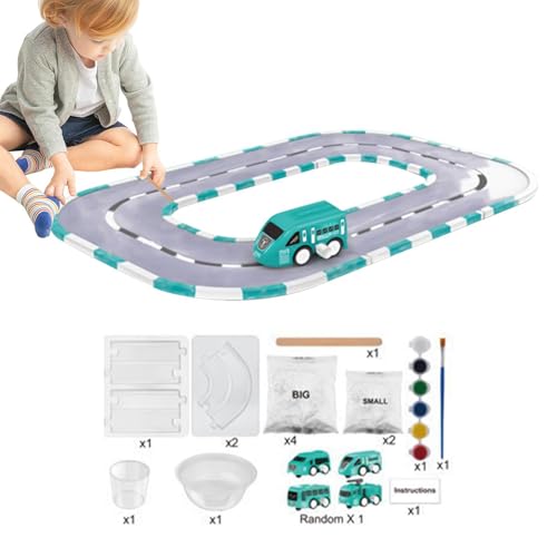 Foway Malbahn-Spielzeug, Malbahn-Spielzeug für Kinder | Malset Track Play Set,-Montage von Schienenspielzeug, pädagogisches Schienenset für Kindertag, Weihnachten, Geburtstag von Foway