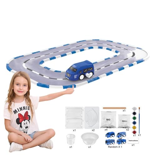 Foway Malbahn-Spielzeug, Malbahn-Spielzeug für Kinder - Malset Track Play Set - Leicht zusammenzubauendes Gleis- und Lernschienen-Set für Kinder, Mädchen, Weihnachten, Geburtstag von Foway