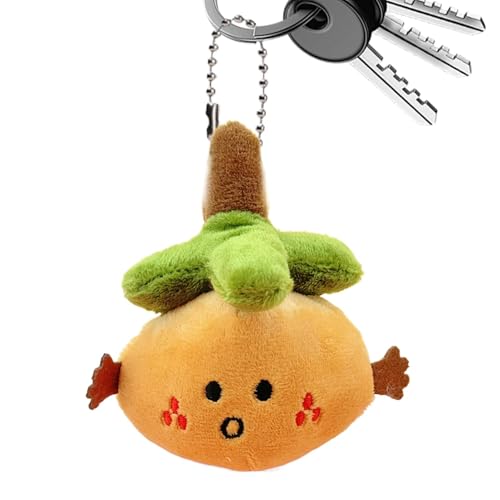 Foway Obst-Schlüsselanhänger, Obst-Plüsch | Lucky Orange Plüsch-Rucksack-Anhänger - Kawaii Taschenanhänger, weiche Plüschtierpuppen, gefüllter Obstplüsch-Schlüsselanhänger für Kinder, Mädchen, von Foway