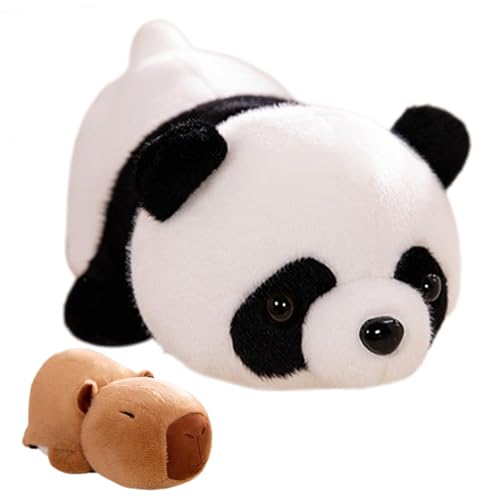 Foway Panda-Plüsch,Panda-Stofftier | Kreative reversible 13,4-Zoll-Trösterpuppe von Pandabär zu Capybara,Weiches Kuschelkissen, neuartige dekorative Plüschtiere für Kinder und Erwachsene von Foway