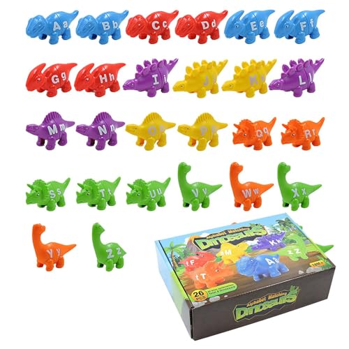 Foway Passende Alphabet-Dino-Spielzeuge,Alphabet-Dinosaurier-Spielzeug | Buchstaben-Dinosaurier-Matching-Spiel - Bunte Vorschul-Buchstabenrätsel, lustiges Vorschul-Feinmotorikspielzeug für im Alter von Foway