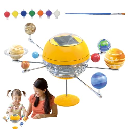 Foway Planetenmodellbausatz des Sonnensystems, Sonnensystemmodell für Kinder | Sonnensystem für Kinderspielzeug - Mechanisches Kraftmodell mit 8 Planeten STEM, Heimdekorationsmodell DIY bemalt für von Foway