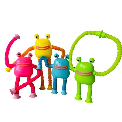 Foway Pop-Röhren,Tier-Pop-Röhren,Frog Teleskop-Pop-Röhren | Teleskop-Saugnapf-Spielzeug, Sucker Pop Tube, dehnbares Saugspielzeug, Pop Tube, sensorisches Spielzeug für Kinder von Foway