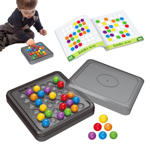 Foway Regenbogen-Perlen-Puzzle, buntes Perlen-Puzzle-Brett | Lustiges Puzzle-Matching-Spielzeug mit farbigen Perlen,Regenbogenperlen-Interaktionsspiel, pädagogische Matching-Spiele für Ostern, von Foway