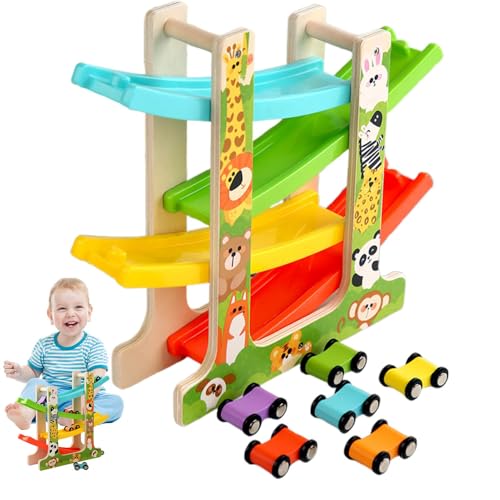 Foway Rennstrecke für Kleinkinder,Autostrecke für Kleinkinder | Motorik-Fahrzeugspielzeug - Auto-Rampen-Spielzeug, Rennauto-Strecke, motorische Fähigkeiten, Rennfahrer-Spielsets, Spielzeug für und von Foway