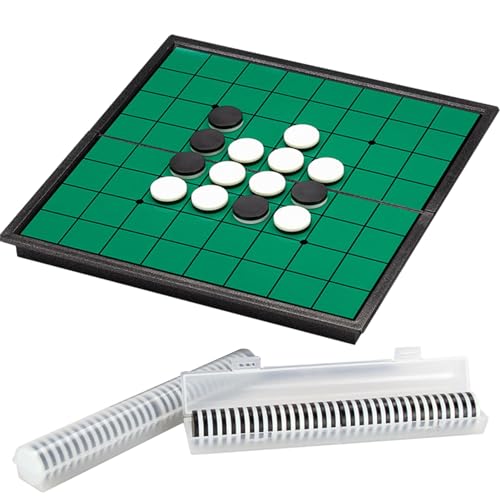 Foway Reversi-Spiel,Familienspaß-Spielspielzeug - Magnetisches Klappbrett, tragbares magnetisches Brettspiel, Lernspielzeug für Kinder und Erwachsene, zu Hause und auf Reisen von Foway