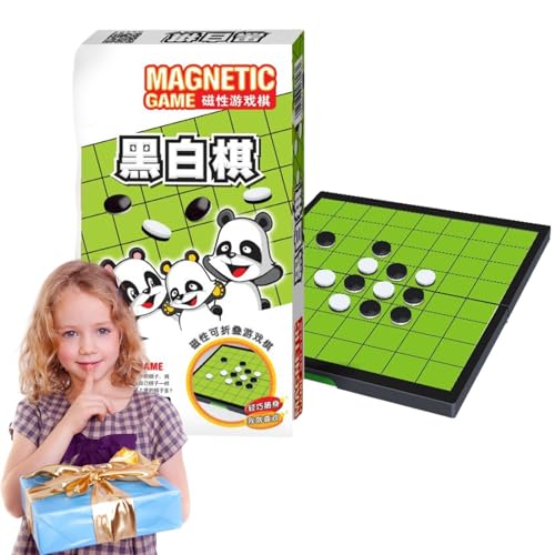 Foway Reversi-Strategie-Brettspiel - Lernbrettspielset für Familienspaß - Magnetisches Klappbrett, tragbares magnetisches Brettspiel, Lernspielzeug für Kinder und Erwachsene, zu Hause und auf Reisen von Foway