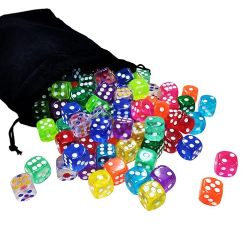 Foway Rollenspielwürfel, Standardspielwürfel,Robustes 100-teiliges Würfelspiel - Lustige farbige Würfel mit leuchtenden Farben für Partys. Mini-Würfel-Set für alle Altersgruppen von Foway