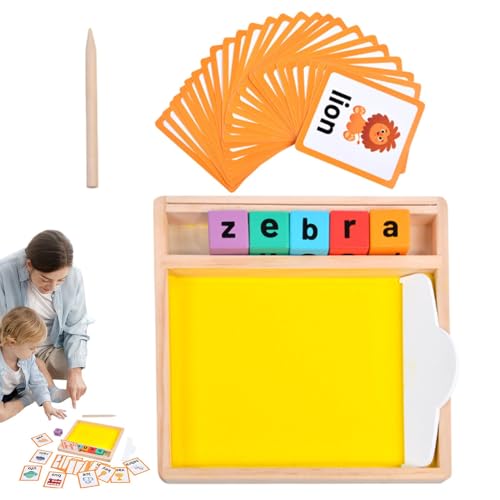 Foway Sand-Schreibtablett, Sandtablett-Spielzeug,Rechtschreibpädagogisches Spielzeug | Holz-Buchstabenbildungs-Sand-Schreibtablett für Kinder, Buchstaben-Zahlen-Lernspielzeug, Spielzeug für von Foway