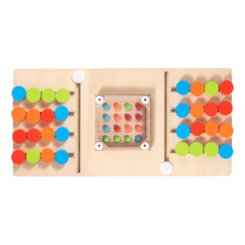 Foway Schiebepuzzle für Kinder, farblich passendes Holzpuzzle, Farbform-Matching-Brettspiel für Denksportspaß, Schütteln Sie Perlen, pädagogisches, geschäftiges Spiel, Handheld-Wettbewerb, bewegliches von Foway