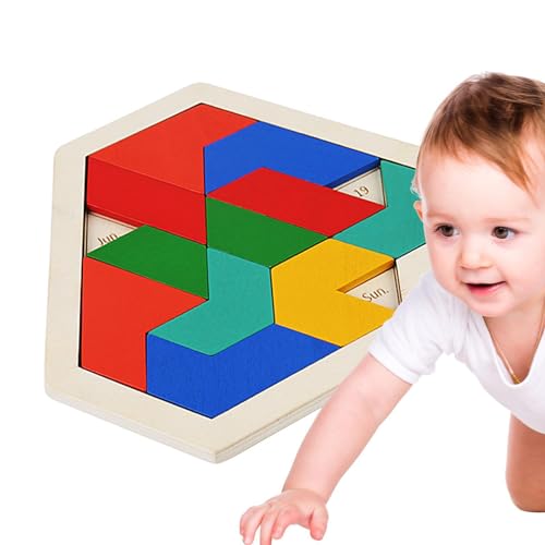 Foway Sechseck-Puzzle aus Holz, Russisches Blockpuzzle,Intelligenz-Rätselspielzeug - Tragbares STEM-Lernlogikspiel für alle Altersgruppen. Herausforderung, Kinder, Kinder, Erwachsene von Foway