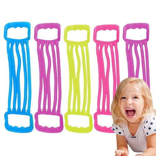 Foway Sensorisches Zugspielzeug,Stretchy String Fidget - 5X weiche Gummi-Pull-Aktivitätsspielzeuge - Aktivität Stretch String Entspannung Squeeze Spiel Elastische Sensorische Spielzeug für Kinder von Foway