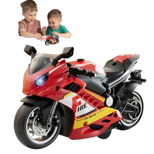 Foway Spielzeug-Motorrad, Motorrad-Spielzeug-Set | Sound Light Toy Set Modellbausatz,Freundliches Motorrad mit Rückzugsmotor für, Mädchen, Kinder, Erwachsene von Foway