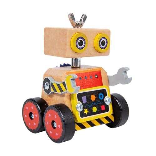 Foway Spielzeug zum Bauen von Robotern, Spielzeug zum Zusammenbauen von Robotern - Holzbau-Roboterspielzeug für Kinder,Lernspielzeugset zum Zusammenbauen von Holzrobotern, von Foway