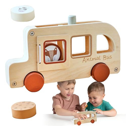 Foway Spielzeugbus - Holzspielzeug Für Kleinkinder - Tragbares Lernspielzeug Für Kreatives Spielen Schule Kinder Mädchen Unterhaltung Zuhause Foway Spielzeugbus - Holzspielzeug Für Kleinkinder - Tragbares Lernspielzeug Für Kreatives Spielen Schule Kinder Mädchen Unterhaltung Zuhause von Foway