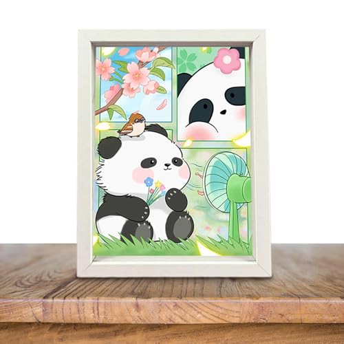 Foway Süßes Tierpuzzle für Kinder, Panda-Puzzle für Kinder - Süße Puzzlespiele für Kinder - Kleine Bilderrahmen-Dekoration, Kinder-Panda-Puzzle, pädagogische Lern-Puzzles von Foway