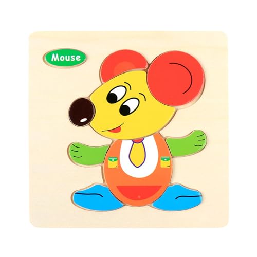 Foway Tierische Holzpuzzles,Tierpuzzles für Kinder | Holzpuzzle Buntes Tier-Blockpuzzle,Puzzlespiele, pädagogischer Spaß, frühe Entwicklung für und Mädchen im Vorschulalter von Foway