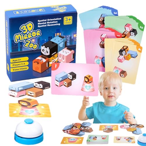 Foway Tierpuzzle,Tierpuzzle für Erwachsene, Spiegelbild-Puzzle, Papierpuzzle für Kinder, pädagogisches -Spielzeug, lustiges -Spiegeltier-Puzzlespielzeug für Kinder über 3 Jahre von Foway