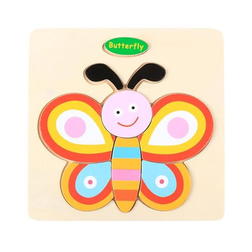 Foway Tierpuzzle aus Holz,Tierpuzzle für Kinder - Buntes, schönes Tierpuzzle aus Holz - Unterhaltsame Puzzlespiele, Lernspielzeug für und Mädchen im Vorschulalter von Foway