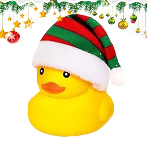 Foway Weihnachtsgummienten, Gummientenspielzeug - Süßes Kinder-Badespielzeug | Schwimmende Quietsche-Enten in der Badewanne, tragbares Badeparty-Spielzeug für Weihnachten, Abschlussfeiern, Poolpartys von Foway