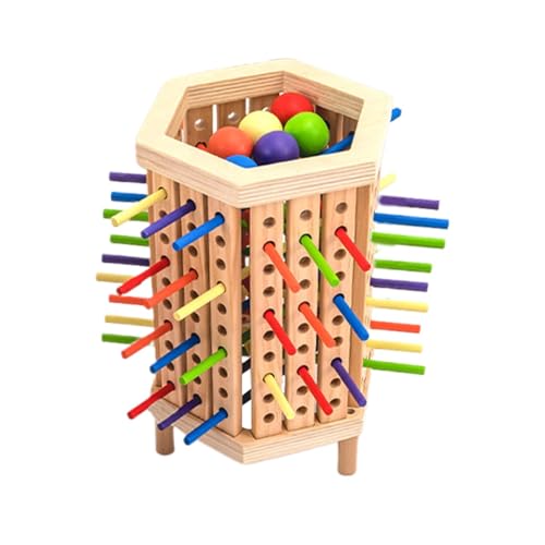 Foway Würfelspiel aus Holz, Würfelspiel aus Holz,Hölzernes Ballturm-Stick-Pickup-Spiel - Brettspiele aus Holz, Feinmotorik, Zählen, Mathematik, Lernspielzeug für und Mädchen ab 3 Jahren von Foway