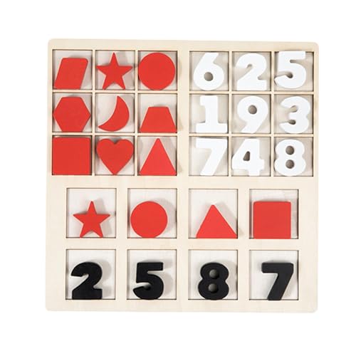 Foway Zahlen- und Form-Holzpuzzle, Zahlenpuzzle-Spielzeug aus Holz - Zahlenform passendes Brettspielzeug | Frühpädagogisches Spielzeug aus Holzmaterial für Reisen, Outdoor, Zuhause, Schule von Foway