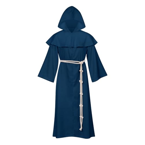 Foweknow Halloween Kostüm Herren Mittelalterliche Mönch Robe Kreuz Grim Reaper Cosplay Kostüm Pfarrer Kostüm Priesterliche Verkleidung Mit Kapuze Für Mottoparty Karneval Rollenspiel von Foweknow