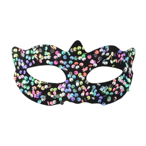 Foweknow Maskerade Maske Pailletten Halloween Party Hübsche Maske Glänzende Abschlussball Karneval Nachtclub Disco Outfit Zubehör Glitzer Halloween Venezianische Bühnenshow Accessoires von Foweknow