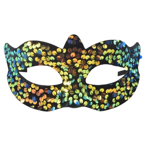 Foweknow Maskerade Maske Pailletten Halloween Party Hübsche Maske Glänzende Abschlussball Karneval Nachtclub Disco Outfit Zubehör Glitzer Halloween Venezianische Bühnenshow Accessoires von Foweknow