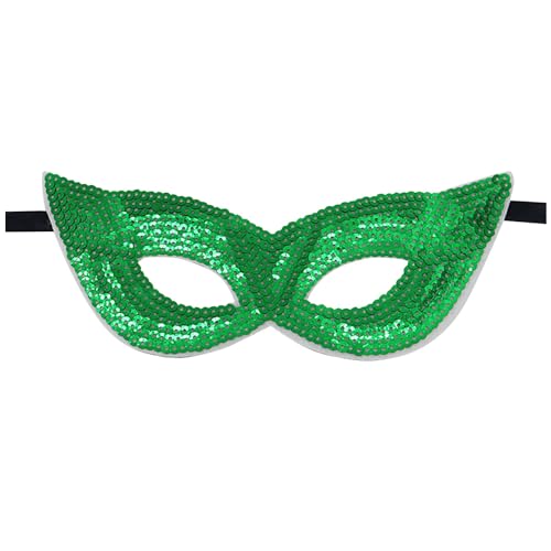 Foweknow Pailletten Venezianische Maske Damen Herren Glitzer Maskerade Maske Cosplay Disco Kostüm Zubehör Festivals Accessoires Clubwear Für Karneval Fasching Party Kostüm Ball von Foweknow