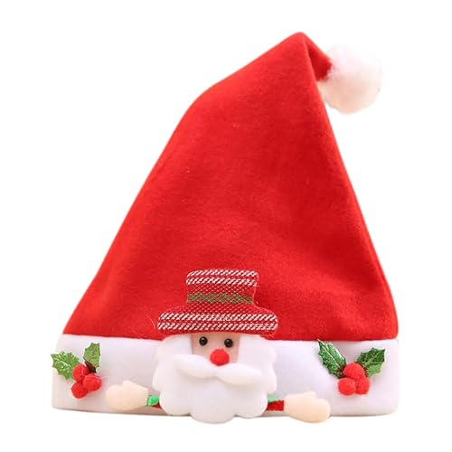 Foweknow Weihnachtsmütze Jungen Mädchen Christmas Hat Plüsch Santa Mütze Weihnachtsmann Kostüm Cartoon Weihnachtszubehör Festliche Atmosphäre Partymütze Für Kinder von Foweknow