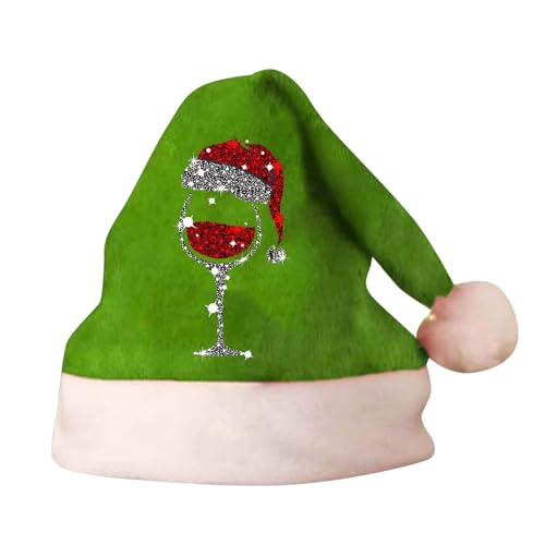 Foweknow Weihnachtsmütze Nikolausmütze Plüsch Weihnachtsfeier Santa Mütze Warm Dicker Weihnachtsmann Mütze Doppelseitig Fleece Bequeme Zubehör Festlich Xmas Kostüm Party Outfit von Foweknow