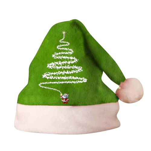 Foweknow Weihnachtsmütze Nikolausmütze Plüsch Weihnachtsfeier Santa Mütze Warm Dicker Weihnachtsmann Mütze Doppelseitig Fleece Bequeme Zubehör Festlich Xmas Kostüm Party Outfit von Foweknow