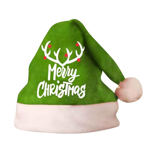 Foweknow Weihnachtsmütze Nikolausmütze Plüsch Weihnachtsfeier Santa Mütze Warm Dicker Weihnachtsmann Mütze Doppelseitig Fleece Bequeme Zubehör Festlich Xmas Kostüm Party Outfit von Foweknow