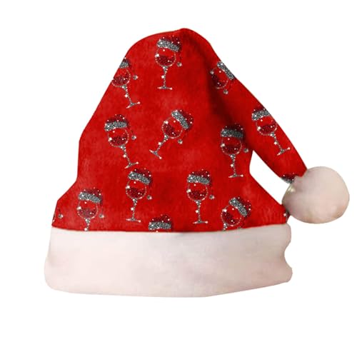 Foweknow Weihnachtsmütze Nikolausmütze Plüsch Weihnachtsfeier Santa Mütze Warm Dicker Weihnachtsmann Mütze Doppelseitig Fleece Bequeme Zubehör Festlich Xmas Kostüm Party Outfit von Foweknow