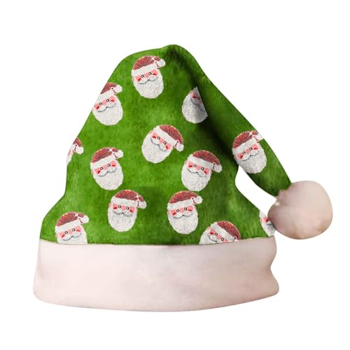 Foweknow Weihnachtsmütze Nikolausmütze Plüsch Weihnachtsfeier Santa Mütze Warm Dicker Weihnachtsmann Mütze Doppelseitig Fleece Bequeme Zubehör Festlich Xmas Kostüm Party Outfit von Foweknow