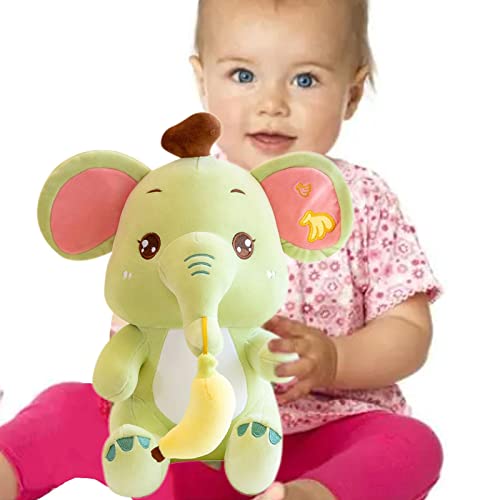 Fowybe Gefüllter Bananenelefant - Pink Gelb Grün Plüsch Banane Elefant - Niedliches Plushie-Umarmungs-Plüsch-Kissen-Elefant-Stofftier für Mädchen und Jungen, Rosa-Gelb-Grün-Umarmungs-Kissen-Geschenke von Fowybe