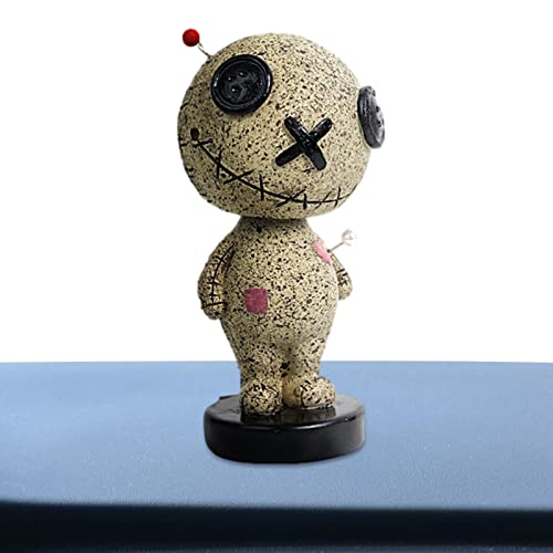 Fowybe Wackelkopf-Spielzeug,Voodoo-Wackelkopffigur - Curse Doll Resin Ornaments Auto-Armaturenbrett-Dekorationen von Fowybe