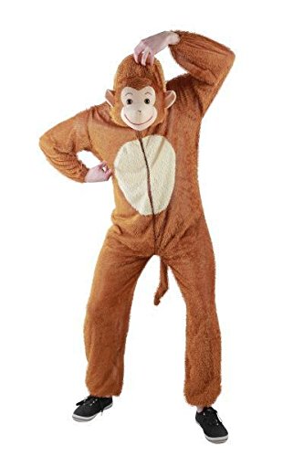 Foxxeo Affen Kostüm für Erwachsene - Herren Größe S-XXXXL - Tier Onesie Kostüme Damen Jumpsuit AFFE Männer Overall Fasching Karneval Anzug, Größe XXL von Foxxeo