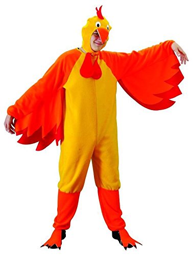 Foxxeo 10232 | Hühnerkostüm Erwachsene gelb Huhn Hahn für Herren Damen Herrenkostüm M - XXL, Größe:L von Foxxeo