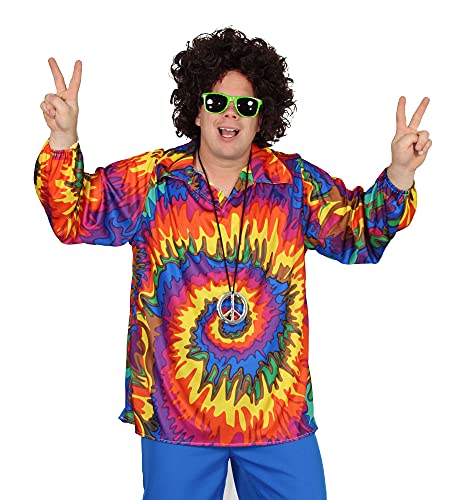 Foxxeo 40129 | cooles 70er 80er Jahre Batikhemd Hippie Hemd für Erwachsene Karneval Fasching Party Gr. M - 2XL, Größe:XL von Foxxeo