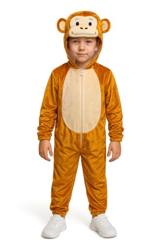 Foxxeo Affenkostüm für Kinder – Weicher Tier-Overall mit Kapuze für Jungen & Mädchen – Perfekt für Fasching, Karneval, Halloween & Mottoparty, Größe:122/128 Foxxeo Affenkostüm für Kinder – Weicher Tier-Overall mit Kapuze für Jungen & Mädchen – Perfekt für Fasching, Karneval, Halloween & Mottoparty, Größe:122/128 von Foxxeo