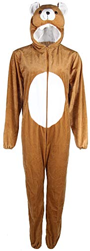 Foxxeo Bären Kostüm für Erwachsene Damen Herren Tier Overall Tierkostüm GröÃŸe S-XXXL - Bär Fasching Karneval, GröÃŸe:L von Foxxeo