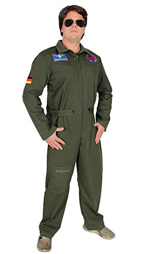 Foxxeo Jetpilot Kostüm für Herren Piloten Kostüm Karneval Fasching Männer Pilot Overall - GröÃŸe XXL von Foxxeo