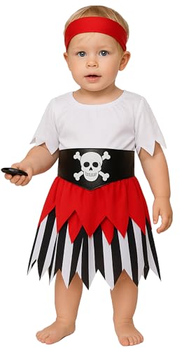 Foxxeo Piratin Kostüm für Mädchen Piratin Kleid mit Gürtel Kopftuch Fasching Karneval Motto Party Kinder-Größe 98-104 Foxxeo Piratin Kostüm für Mädchen Piratin Kleid mit Gürtel Kopftuch Fasching Karneval Motto Party Kinder-Größe 98-104 von Foxxeo