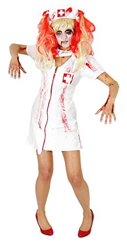 Foxxeo Zombie Krankenschwester Kostüm für Damen und Mädchen Halloween Fasching Karneval GröÃŸe XS von Foxxeo