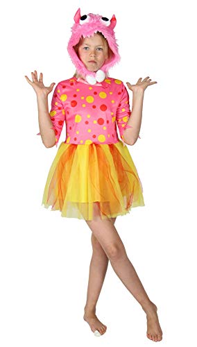 Foxxeo rosa Monster Kostüm für Mädchen Halloween Kinder Kostüme Fasching Karneval, Größe:98/104 von Foxxeo