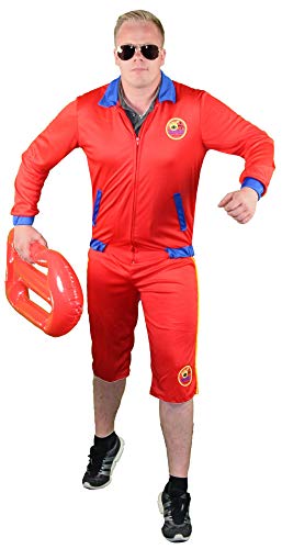 Foxxeo Rotes Rettungsschwimmer Kostüm für Herren - Bademeister Lifeguard Größe M bis XL - Fasching Karneval von Foxxeo