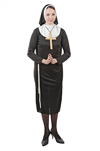 Foxxeo 10000 | Kostüm Nonne für Damen Gr. S - XXXXL, Größe:XXXL von Foxxeo