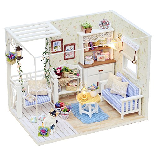 Foyucool DIY Miniatur Haus Kit, Puppenhaus Kit mit Möbeln, Mini Haus Making Kit für Erwachsene zum Bauen, Halloween/Weihnachtsdekorationen/Geschenke, 3013 von Foyucool